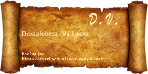 Doszkocs Vilmos névjegykártya