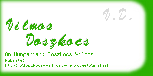 vilmos doszkocs business card